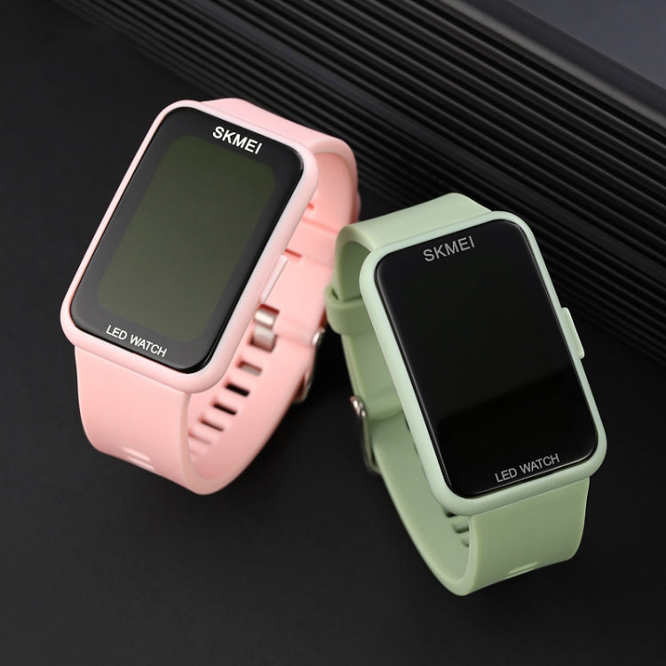SKMEI 1873 PU Strap Water-resistant LED Electronic Watch(Light Green)