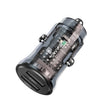 USAMS US-CC162 C31 5V3A Transparent Dual USB Mini Car Charger(Black) - Car Charger by USAMS | Online Shopping South Africa | PMC TechLife | Buy Now Pay Later Mobicred