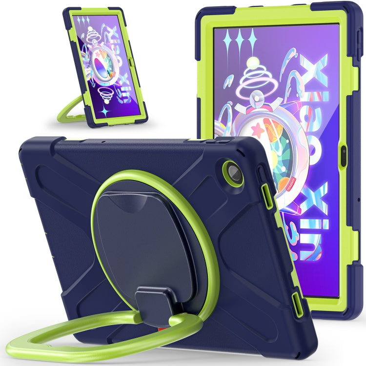 For Lenovo Tab M10 Plus 10.6 3rd Gen 2022 Silicone + PC Protective Tablet Case(Navy Blue and Yellow Green)