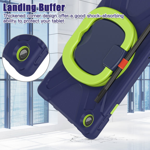 For Lenovo Tab M10 Plus 10.6 3rd Gen 2022 Silicone + PC Protective Tablet Case(Navy Blue and Yellow Green)