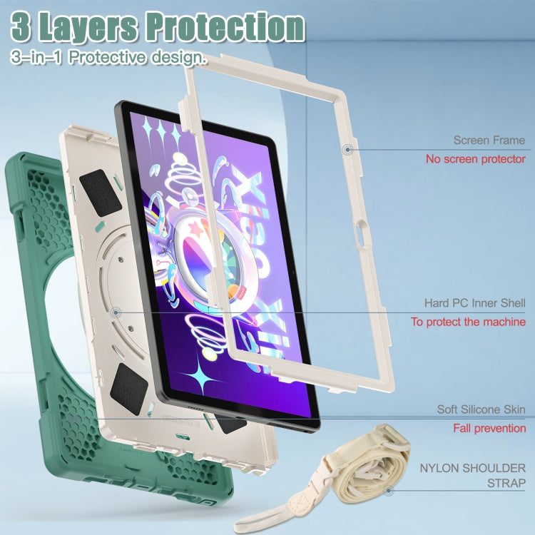 For Lenovo Tab M10 Plus 10.6 3rd Gen 2022 Silicone + PC Protective Tablet Case(Emerald Green)