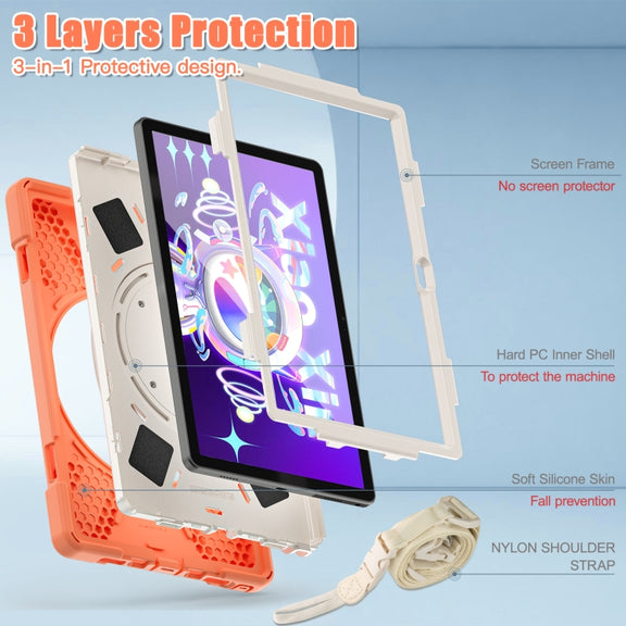 For Lenovo Tab M10 Plus 10.6 3rd Gen 2022 Silicone + PC Protective Tablet Case(Coral Orange)