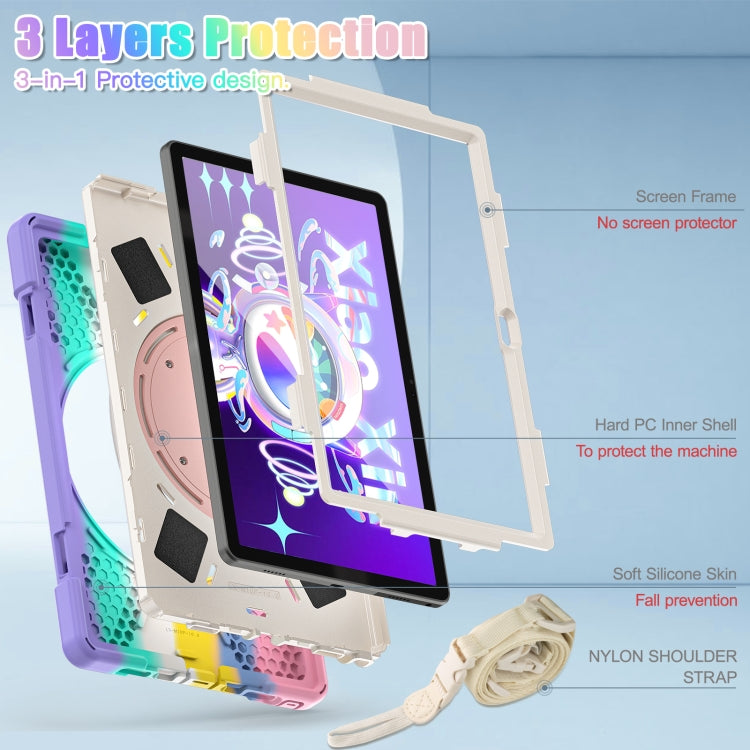 For Lenovo Tab M10 Plus 10.6 3rd Gen 2022 Silicone + PC Protective Tablet Case(Colorful Pink)