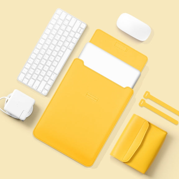 4 in 1 Lightweight and Portable Leather Computer Bag, Size:11/12 inches(Yellow)