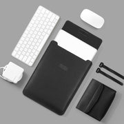 4 in 1 Lightweight and Portable Leather Computer Bag, Size:11/12 inches(Black)