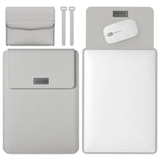 4 in 1 Lightweight and Portable Leather Computer Bag, Size:13/14 inches(Grey)