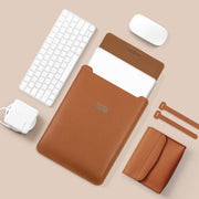 4 in 1 Lightweight and Portable Leather Computer Bag, Size:15.4/15.6/16.1 inches(Brown)
