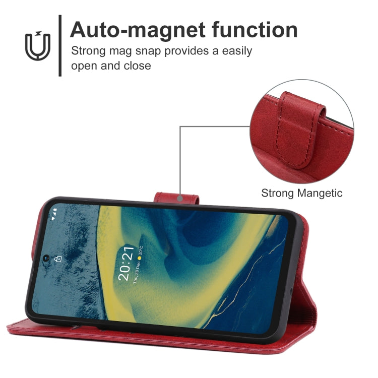 For Nokia XR20 Leather Phone Case(Red)