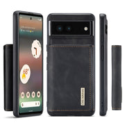 For Google Pixel 6A DG.MING M1 Series 3-Fold Multi Card Wallet + Magnetic Phone Case(Black)