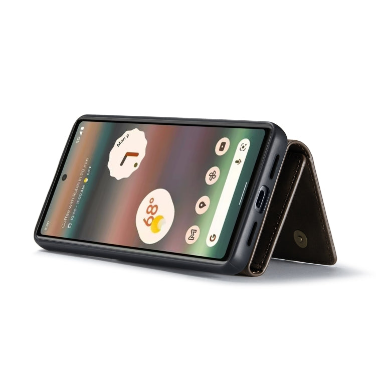 For Google Pixel 6A DG.MING M1 Series 3-Fold Multi Card Wallet + Magnetic Phone Case(Black)
