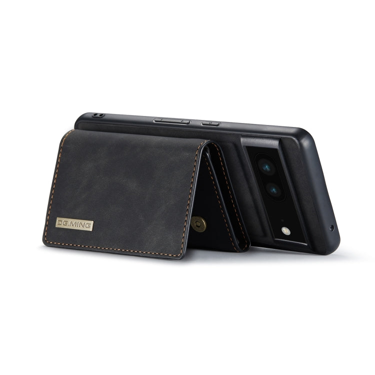 For Google Pixel 6A DG.MING M1 Series 3-Fold Multi Card Wallet + Magnetic Phone Case(Black)