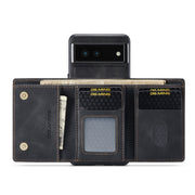 For Google Pixel 6A DG.MING M1 Series 3-Fold Multi Card Wallet + Magnetic Phone Case(Black)