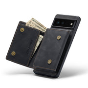For Google Pixel 6A DG.MING M1 Series 3-Fold Multi Card Wallet + Magnetic Phone Case(Black)