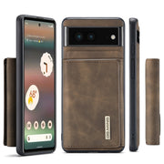 For Google Pixel 6A DG.MING M1 Series 3-Fold Multi Card Wallet + Magnetic Phone Case(Coffee)