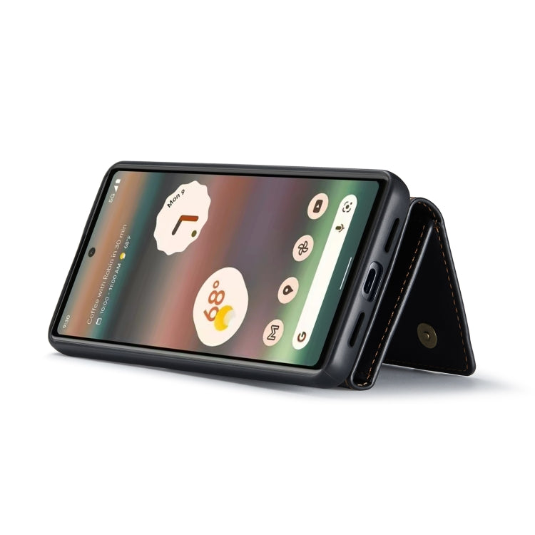 For Google Pixel 6A DG.MING M1 Series 3-Fold Multi Card Wallet + Magnetic Phone Case(Coffee)