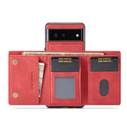 For Google Pixel 6A DG.MING M1 Series 3-Fold Multi Card Wallet + Magnetic Phone Case(Red)