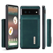 For Google Pixel 6A DG.MING M1 Series 3-Fold Multi Card Wallet + Magnetic Phone Case(Green)