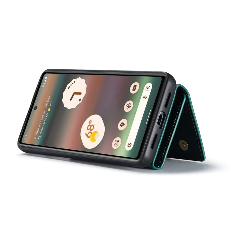For Google Pixel 6A DG.MING M1 Series 3-Fold Multi Card Wallet + Magnetic Phone Case(Green)