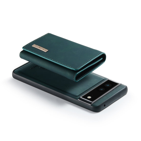 For Google Pixel 6A DG.MING M1 Series 3-Fold Multi Card Wallet + Magnetic Phone Case(Green)