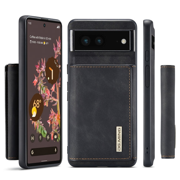 For Google Pixel 7 5G DG.MING M1 Series 3-Fold Multi Card Wallet + Magnetic Phone Case(Black)