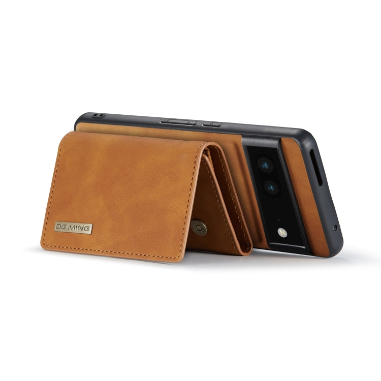 For Google Pixel 7 5G DG.MING M1 Series 3-Fold Multi Card Wallet + Magnetic Phone Case(Brown)