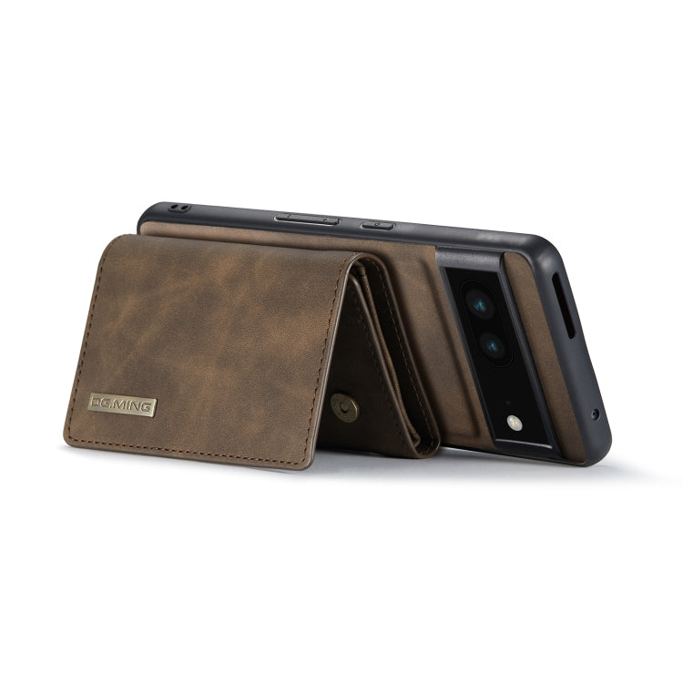 For Google Pixel 7 5G DG.MING M1 Series 3-Fold Multi Card Wallet + Magnetic Phone Case(Coffee)