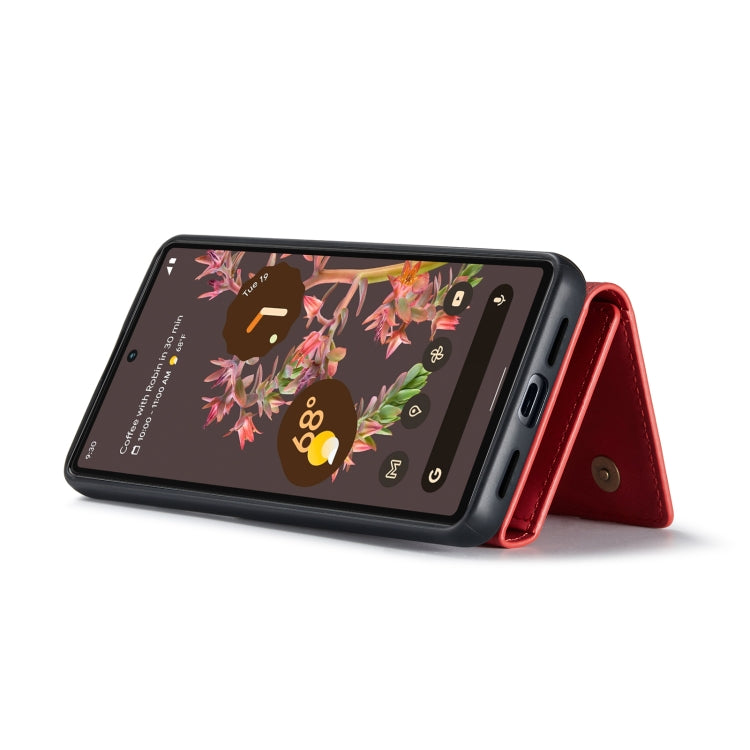 For Google Pixel 7 5G DG.MING M1 Series 3-Fold Multi Card Wallet + Magnetic Phone Case(Red)