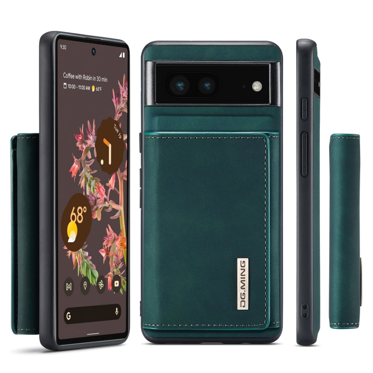For Google Pixel 7 5G DG.MING M1 Series 3-Fold Multi Card Wallet + Magnetic Phone Case(Green)