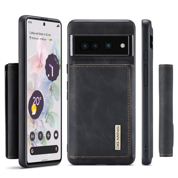 For Google Pixel 7 Pro 5G DG.MING M1 Series 3-Fold Multi Card Wallet + Magnetic Phone Case(Black)
