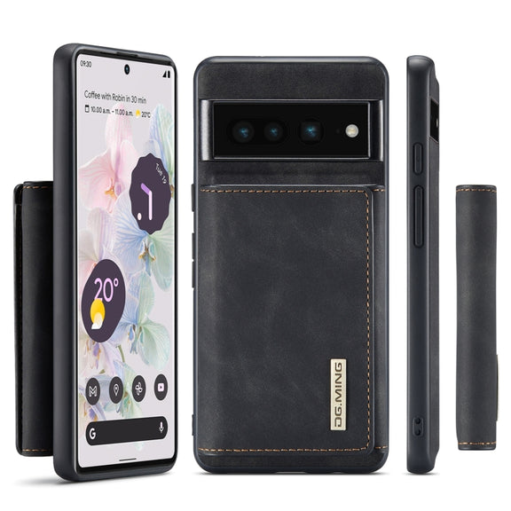 For Google Pixel 7 Pro 5G DG.MING M1 Series 3-Fold Multi Card Wallet + Magnetic Phone Case(Black)