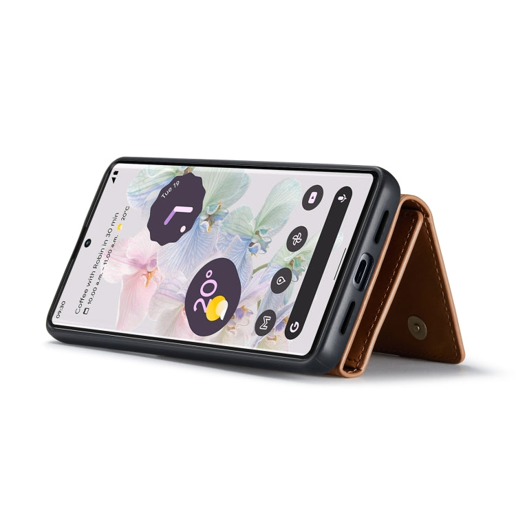 For Google Pixel 7 Pro 5G DG.MING M1 Series 3-Fold Multi Card Wallet + Magnetic Phone Case(Brown)