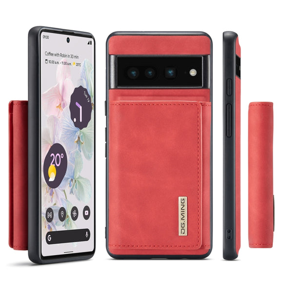 For Google Pixel 7 Pro 5G DG.MING M1 Series 3-Fold Multi Card Wallet + Magnetic Phone Case(Red)