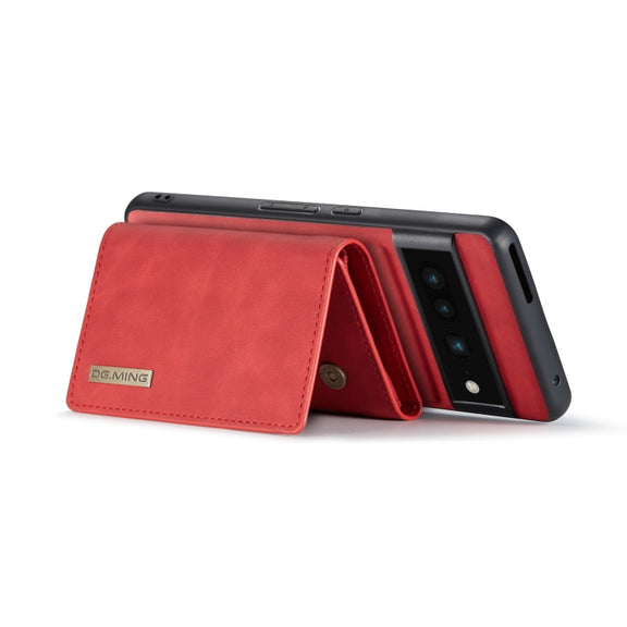 For Google Pixel 7 Pro 5G DG.MING M1 Series 3-Fold Multi Card Wallet + Magnetic Phone Case(Red)