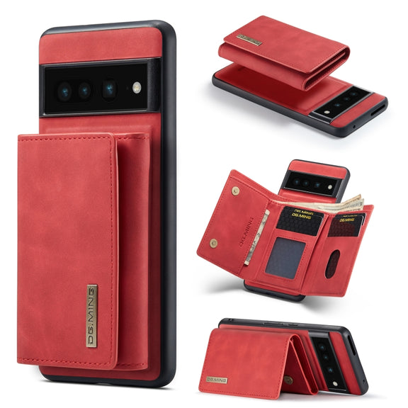 For Google Pixel 7 Pro 5G DG.MING M1 Series 3-Fold Multi Card Wallet + Magnetic Phone Case(Red)