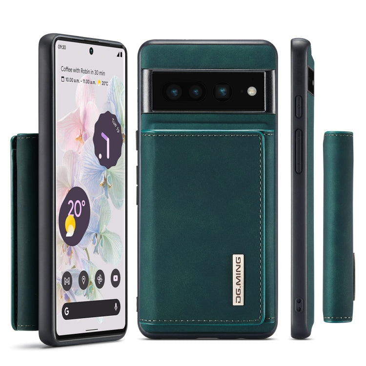 For Google Pixel 7 Pro 5G DG.MING M1 Series 3-Fold Multi Card Wallet + Magnetic Phone Case(Green)