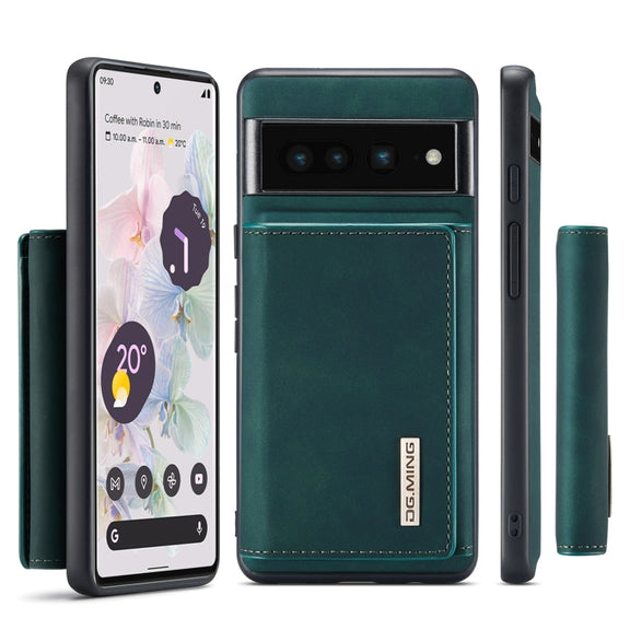For Google Pixel 7 Pro 5G DG.MING M1 Series 3-Fold Multi Card Wallet + Magnetic Phone Case(Green)