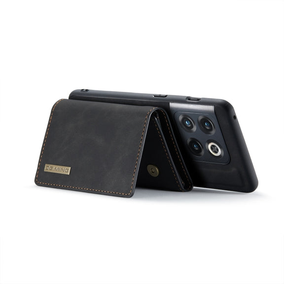 For OnePlus 10 Pro DG.MING M1 Series 3-Fold Multi Card Wallet + Magnetic Phone Case(Black)