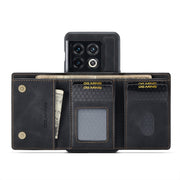 For OnePlus 10 Pro DG.MING M1 Series 3-Fold Multi Card Wallet + Magnetic Phone Case(Black)