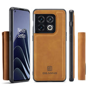 For OnePlus 10 Pro DG.MING M1 Series 3-Fold Multi Card Wallet + Magnetic Phone Case(Brown)
