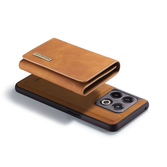For OnePlus 10 Pro DG.MING M1 Series 3-Fold Multi Card Wallet + Magnetic Phone Case(Brown)