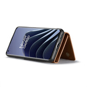For OnePlus 10 Pro DG.MING M1 Series 3-Fold Multi Card Wallet + Magnetic Phone Case(Coffee)