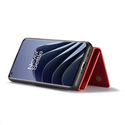 For OnePlus 10 Pro DG.MING M1 Series 3-Fold Multi Card Wallet + Magnetic Phone Case(Red)