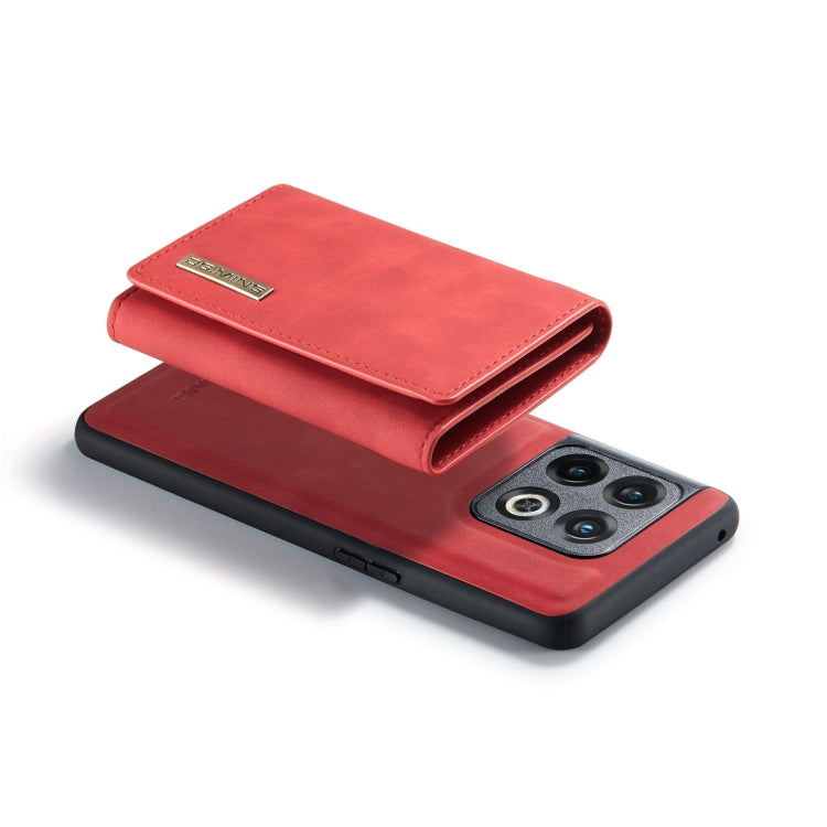 For OnePlus 10 Pro DG.MING M1 Series 3-Fold Multi Card Wallet + Magnetic Phone Case(Red)