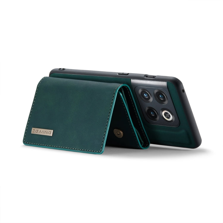 For OnePlus 10 Pro DG.MING M1 Series 3-Fold Multi Card Wallet + Magnetic Phone Case(Green)