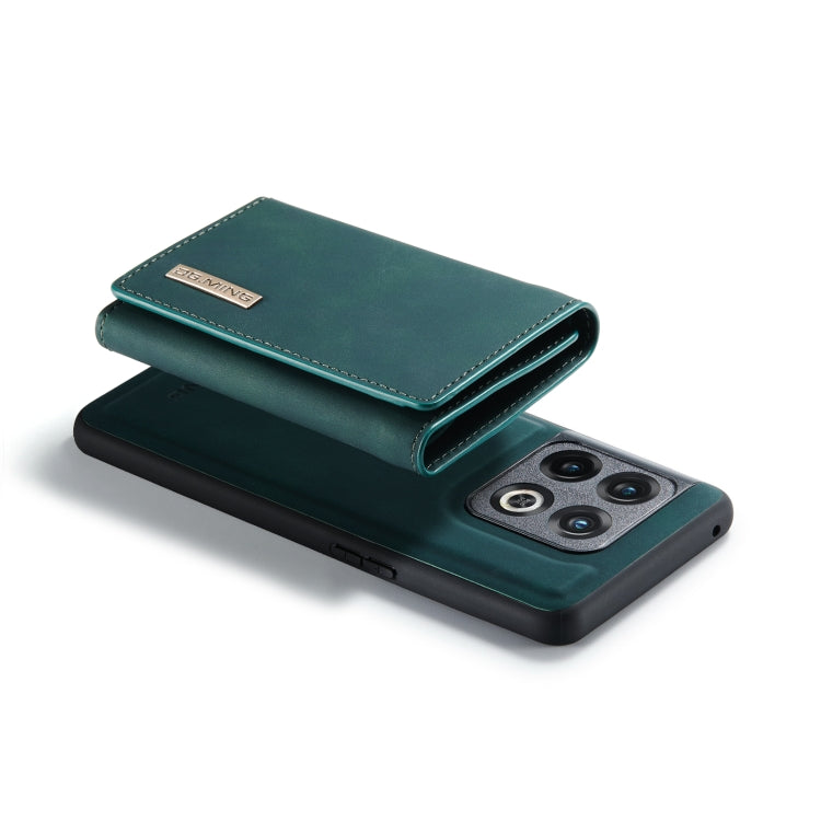 For OnePlus 10 Pro DG.MING M1 Series 3-Fold Multi Card Wallet + Magnetic Phone Case(Green)