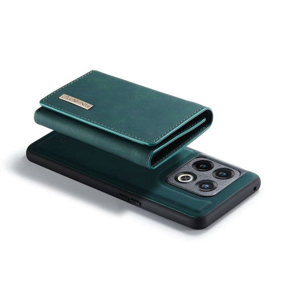 For OnePlus 10 Pro DG.MING M1 Series 3-Fold Multi Card Wallet + Magnetic Phone Case(Green)