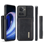 For OnePlus Ace/10R DG.MING M1 Series 3-Fold Multi Card Wallet + Magnetic Phone Case(Black)