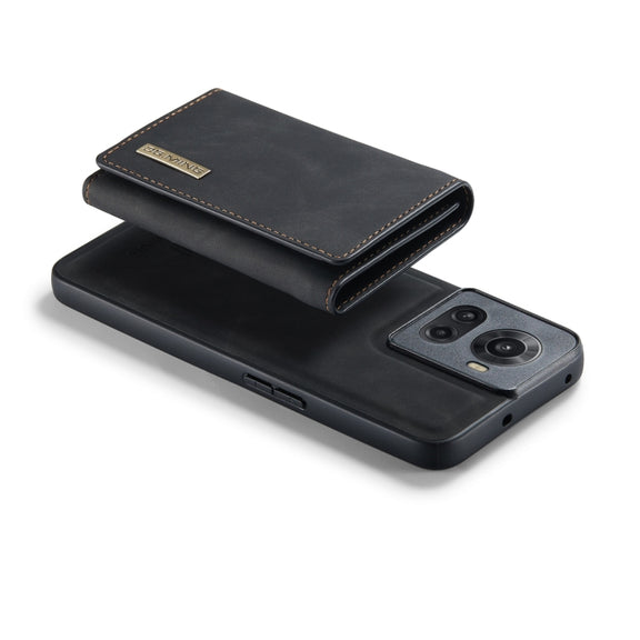 For OnePlus Ace/10R DG.MING M1 Series 3-Fold Multi Card Wallet + Magnetic Phone Case(Black)