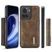 For OnePlus Ace/10R DG.MING M1 Series 3-Fold Multi Card Wallet + Magnetic Phone Case(Coffee)