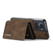 For OnePlus Ace/10R DG.MING M1 Series 3-Fold Multi Card Wallet + Magnetic Phone Case(Coffee)